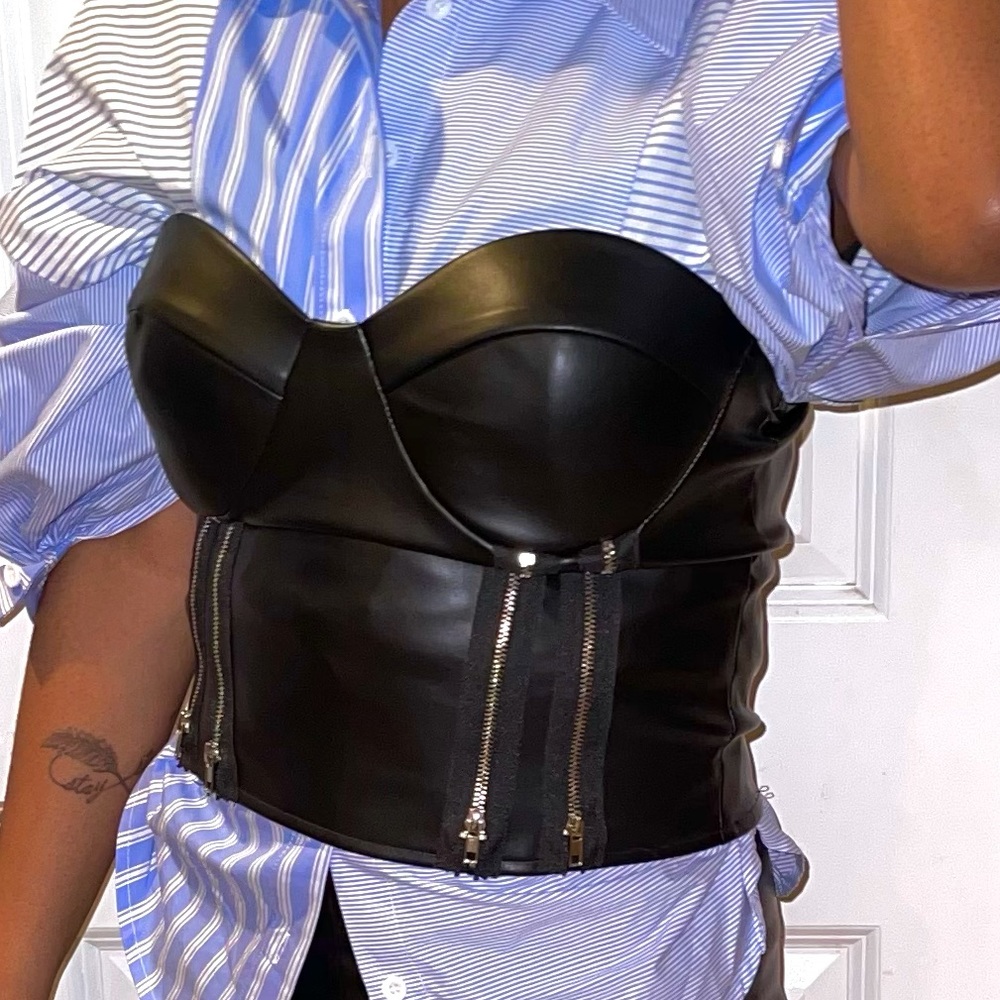 Black Leather Corset